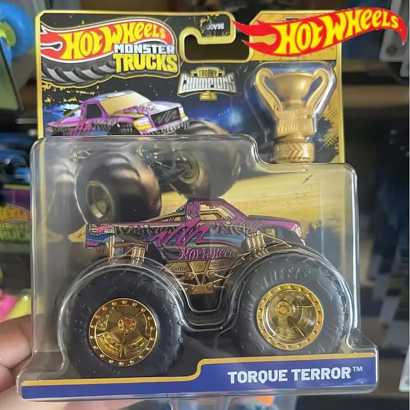 

New Hot Wheels Trophy Champions Monster Trucks Diecast Toy Bigfoot 5 Alarm Sneakerhead Great Bite Collectible Surprise Toys Gift
