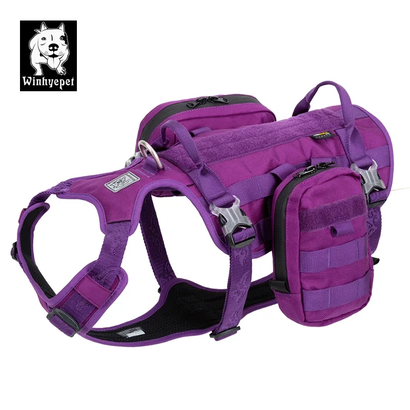 

Winhyepet Dog Harness Pet Outdoor Straps 3M Reflective Back Slip Vest Breathable Mesh Lining Cloth with Bags YH1805