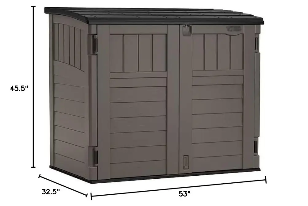 Outdoor Storage Shed 40.25x8.5in Gray Steel Tool Garden Organizer, Customized