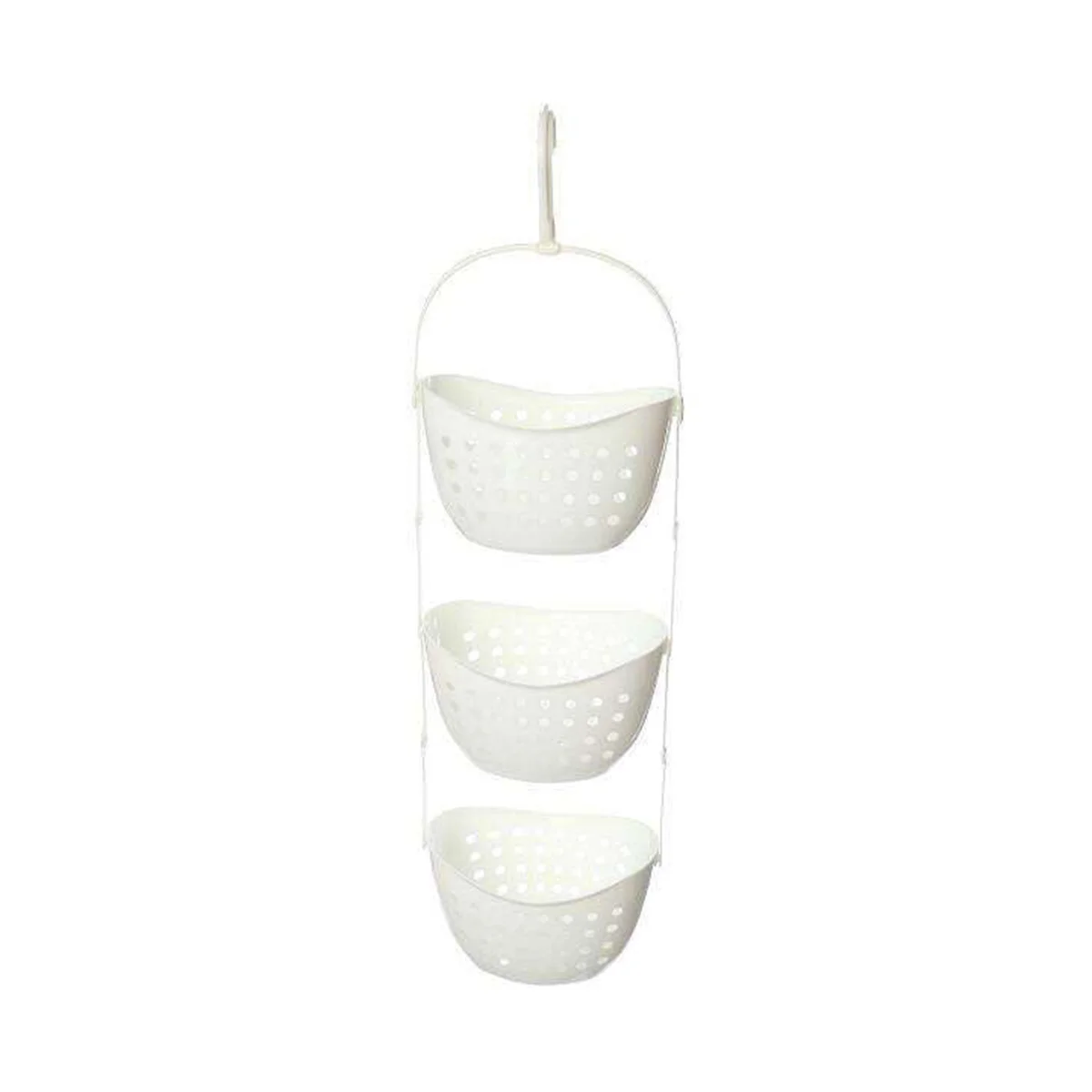 

3-Tier Bathroom Hanging Basket Organizer Pp Storage Rack For Shower Kitchen Desk Drain Holes Rotated Hook