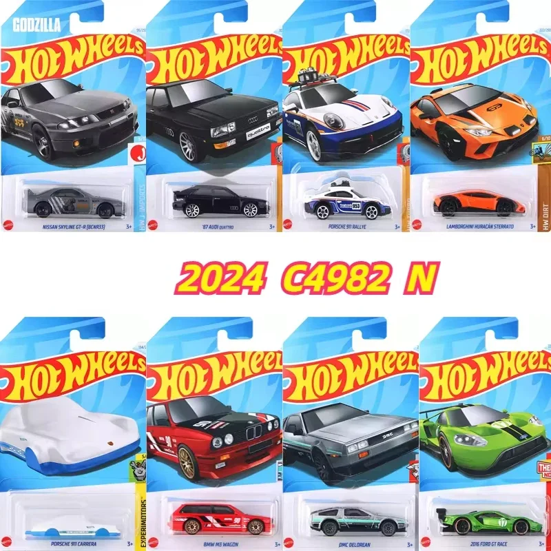 2024N оригинальная игрушка-автомобиль Hot Wheels для мальчика 1/64 литья под давлением Nissan Skyline GTR Audi Quattro Porsche 911 BMW M3 Wagon Lamborghini DMC