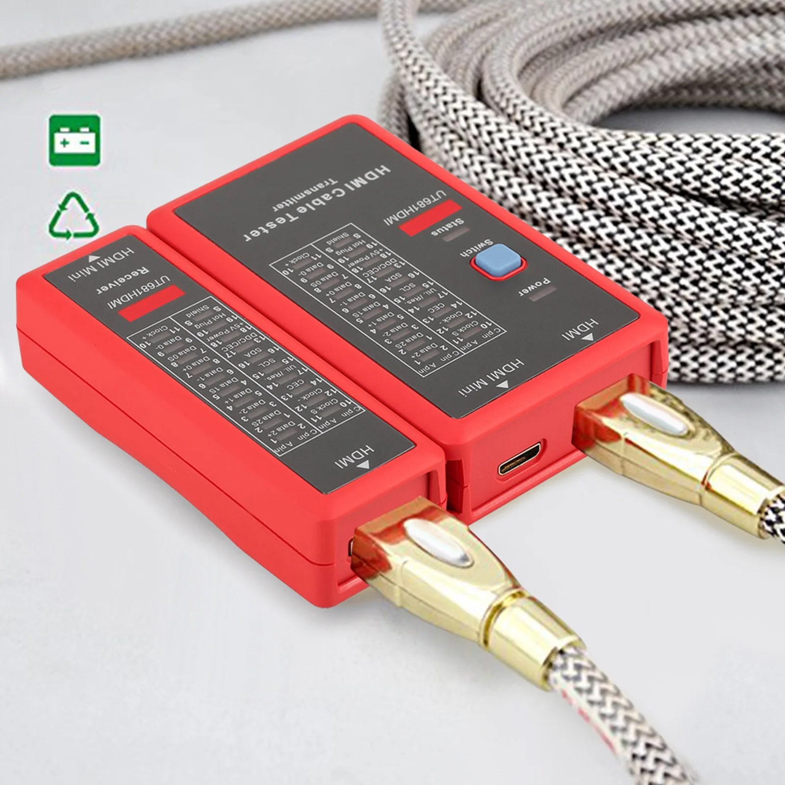 

2000 Meters HDMI Cable Tester, UT681HDMI HDmi MINIHDMI Data Cable Tester 20LED Status Indictor