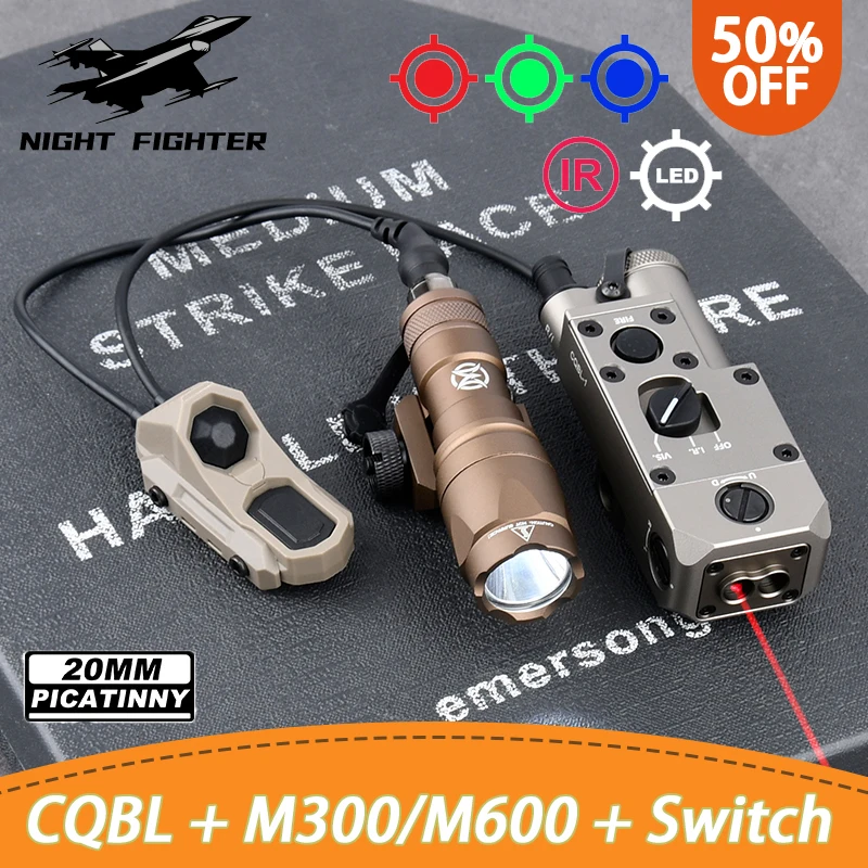 

Airsoft CQBL Red Dot Green Blue IR With SF M600C M300A Flashlight Control Switch Airsoft Weapon Light CQBL-1 Axon Dual Switch