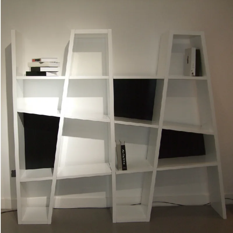 ML White paint bookcase bookshelf special-shaped floor bookcase simple shelf