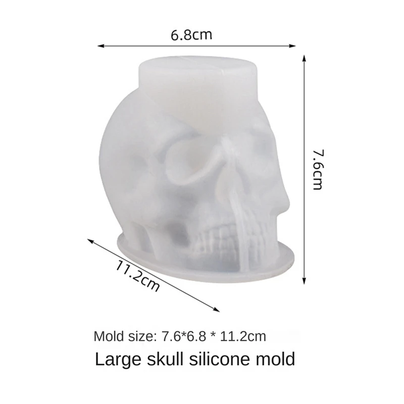 

Форма из смолы с черепом, 3 шт., 3D силиконовая форма с черепом для смолы, форма для свечей с черепом, форма для изготовления свечей ручной работы, форма для рукоделия-A51M