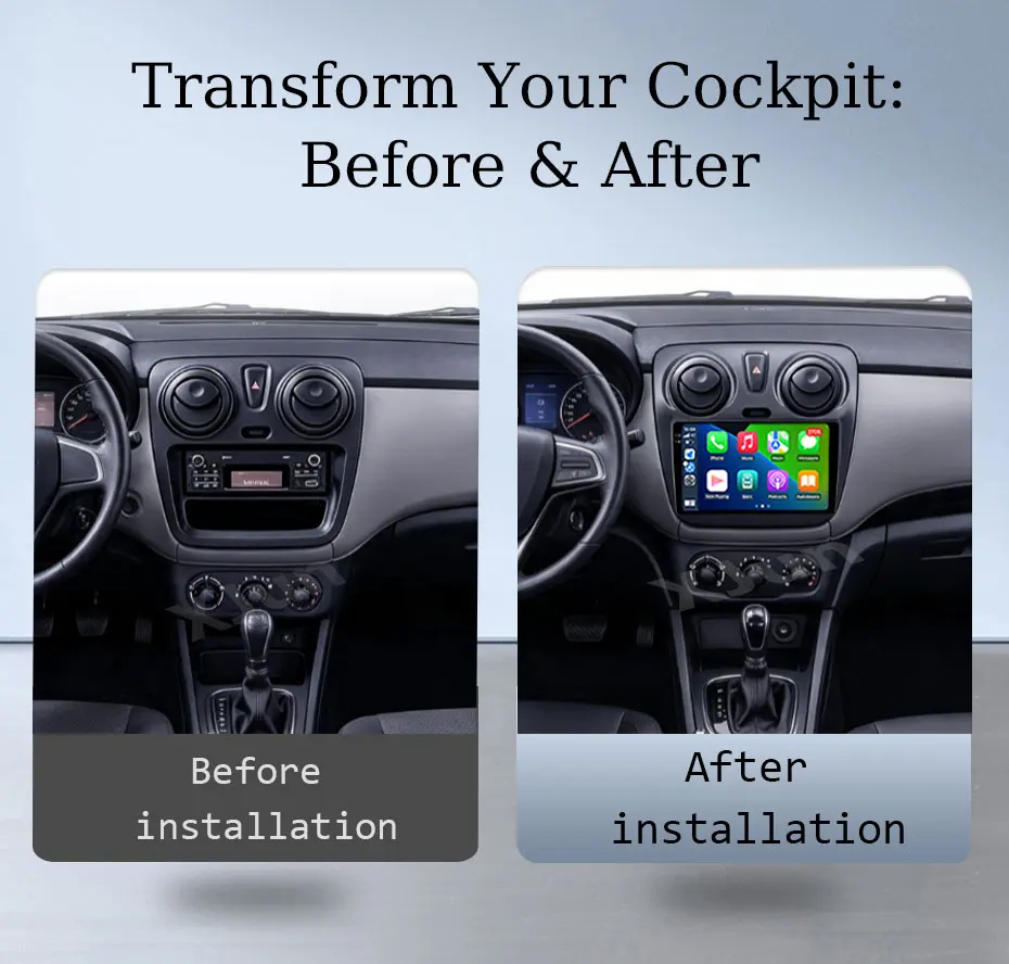 9‘’ Android 16 for Renault Lodgy Dokker 2012‑2020 Car Stereo IPS HD Wireless CarPlay GPS Navi BT WiFi Multimedia Entertainment