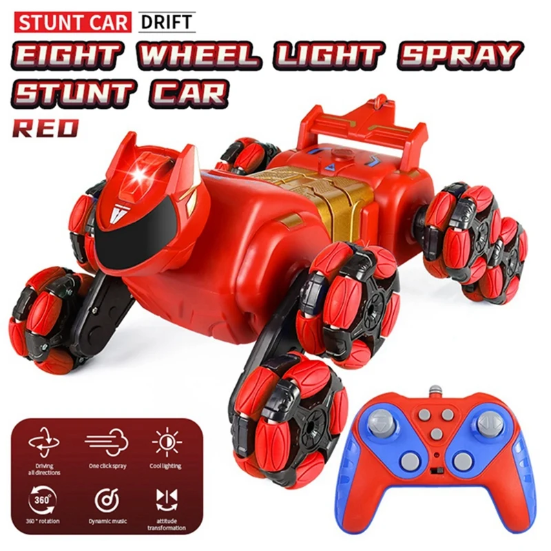 RC Stunt Car 2.4G Gesture Sensing Spray Vehicle Electric Toy With LED Light Music Birthday Gifts For Boys Girl