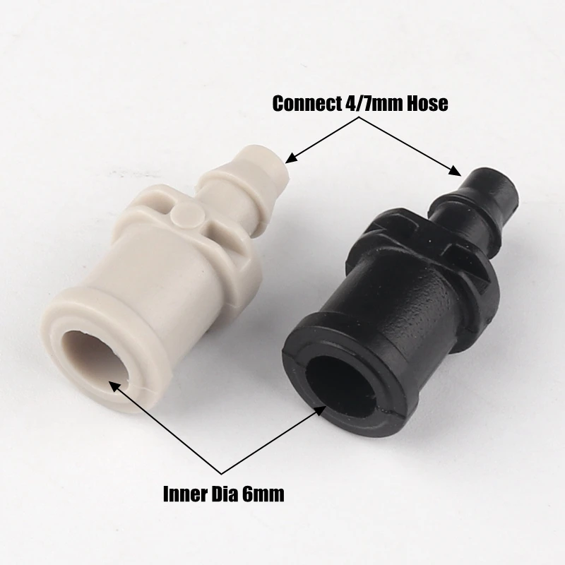 100pcs/lot 4/7mm Hose Connectors Inner Dia 6mm Garden Drip Irrigation Sprinkler Joints Plants Automatic Watering System Fittings