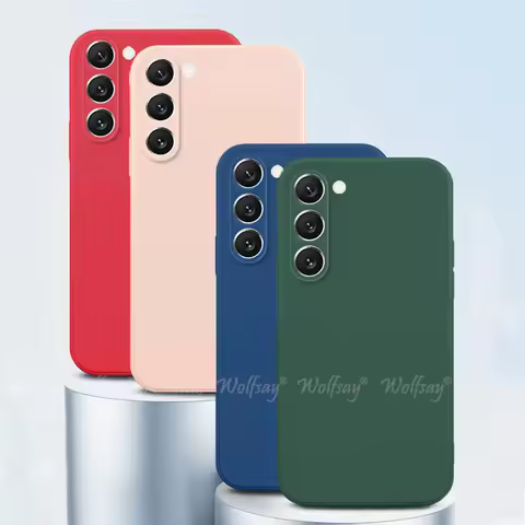 For Samsung Galaxy S23 Case Liquid Silicone Plain Rubber Capa TPU Protector For Samsung S23 Plus Ultra S22 S21 FE Cover Case