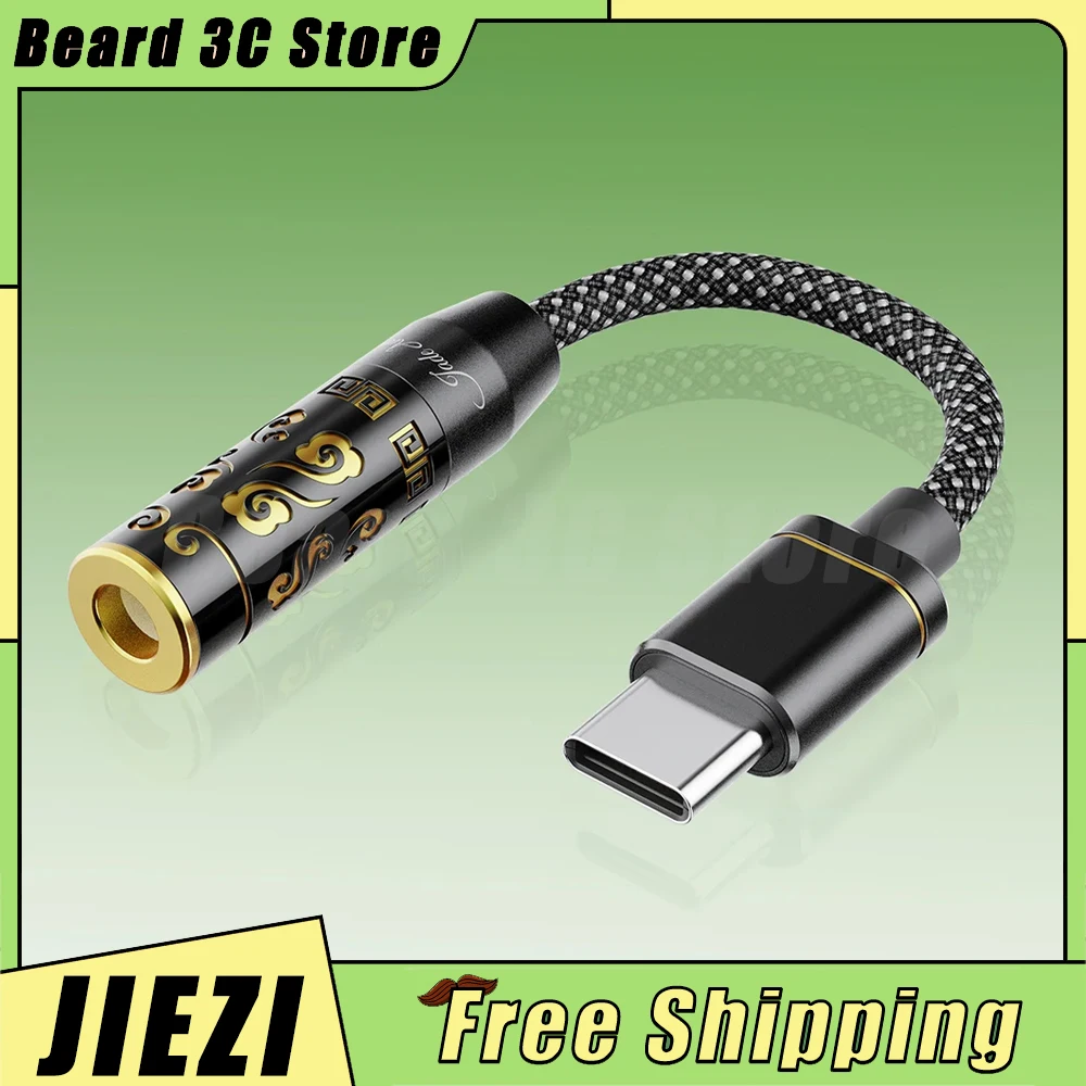 FiiO JIEZI Headphone Adapter 3.5mm/4.4mm TypeC Plug DSD Headphone Amplifier HiFi Amplifier PCM 384kHz DSD256 Decoder