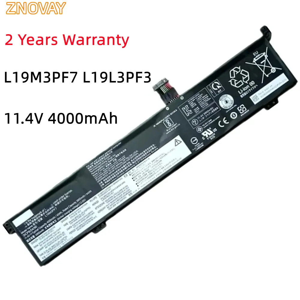 

ZNOVAY L19L3PF3 L19M3PF7 L19D3PF4 11.4V 4000mAh Laptop Battery For Lenovo Ideapad Creator 5-15IMH05 Gaming 3-15ARH05 Series