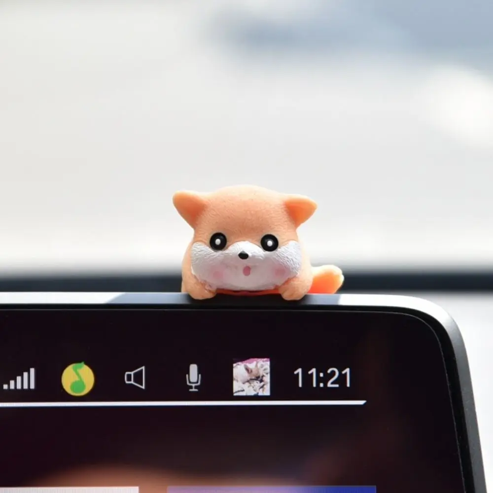Fashion Computer TV Little Animal Ornaments Showpiece Creative Car Navigation Screen Decorations Resin Table Edge Ornaments