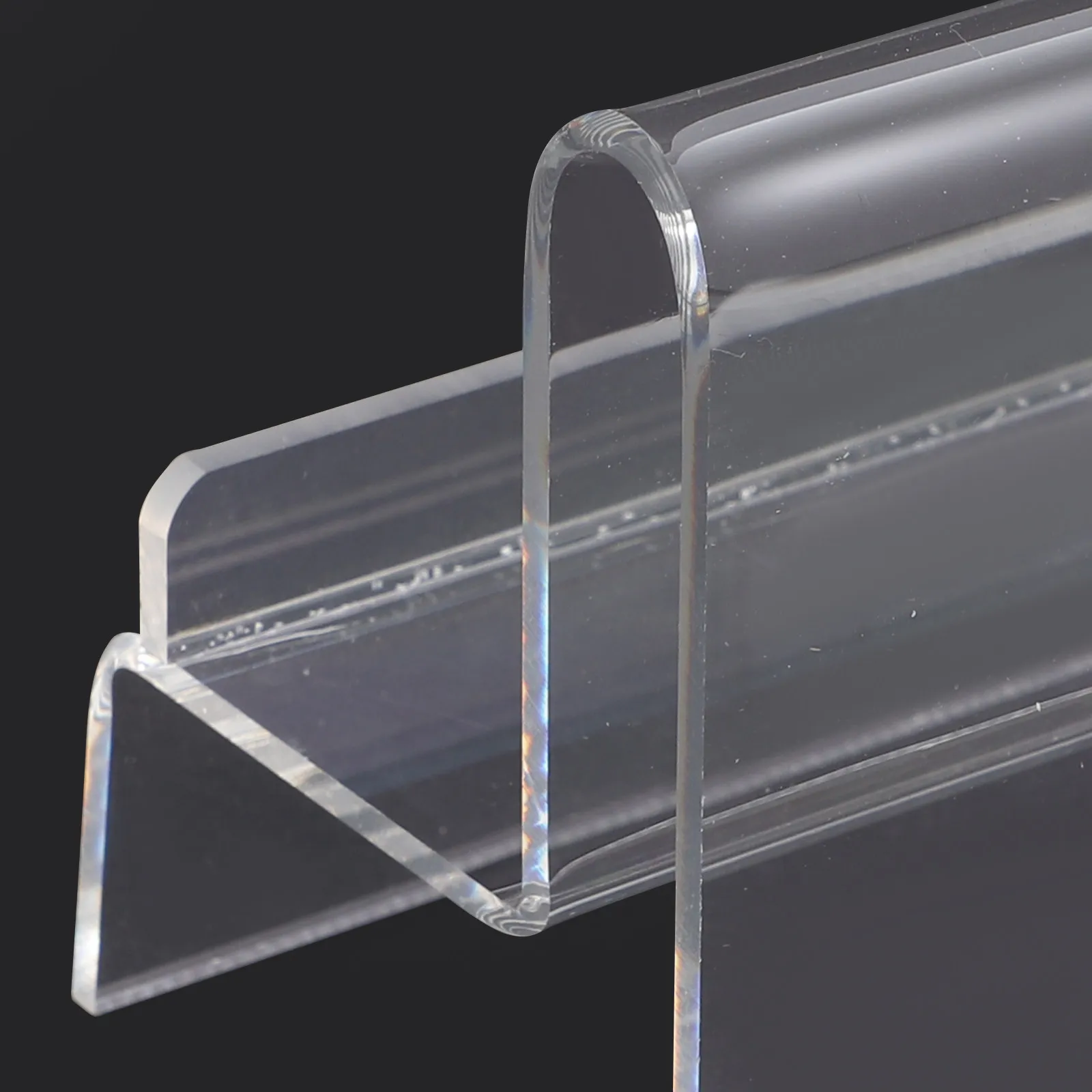 2Pcs Clear Acrylic Purse Holder Stand Modern Minimalist Wallet Display Rack for Tabletop Glass Cabinet Supermarket Beauty Salon