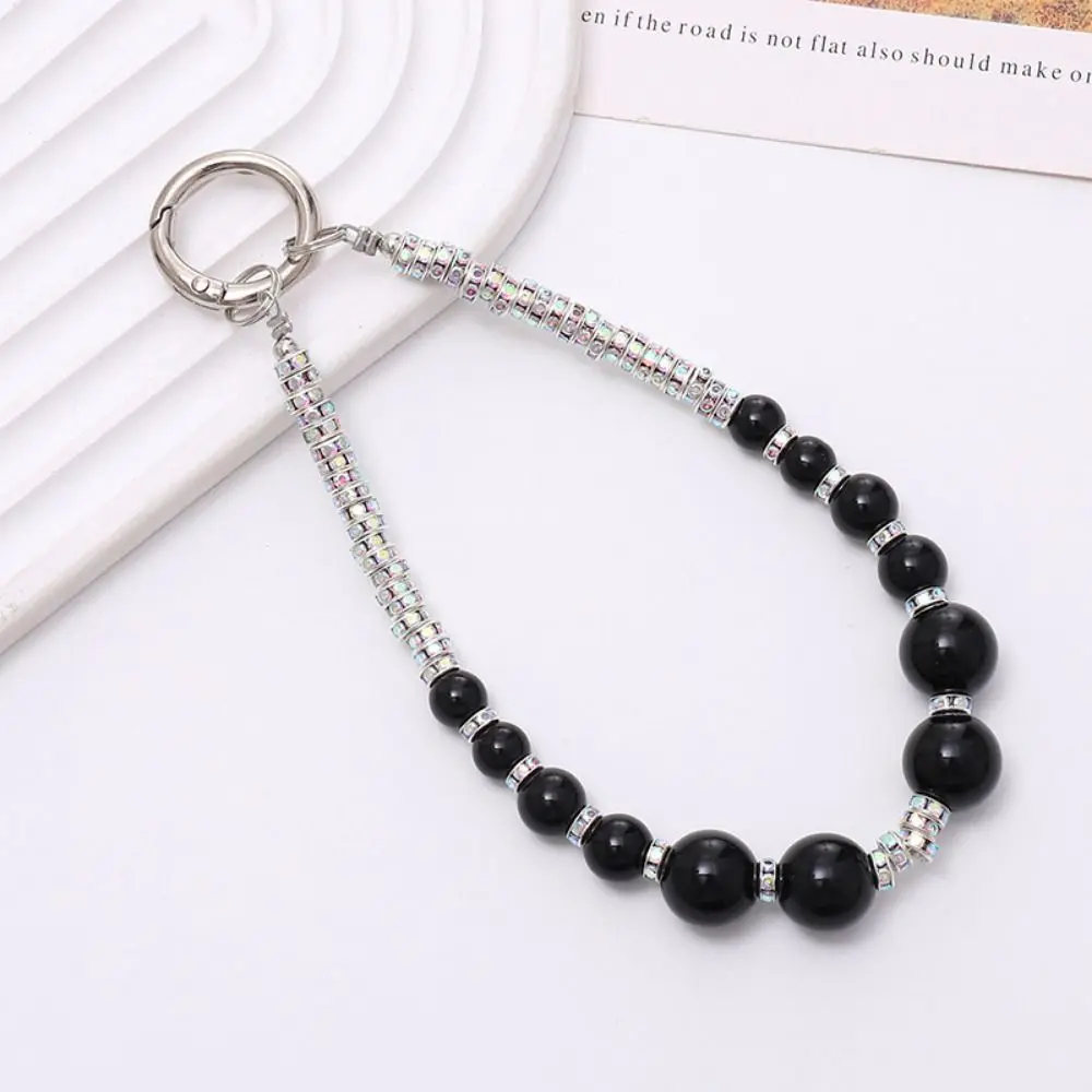 Color Crystal Crystal Phone Strap Pearl Rhinestone Pearl Rhinestone Phone Chain Short Style Handheld