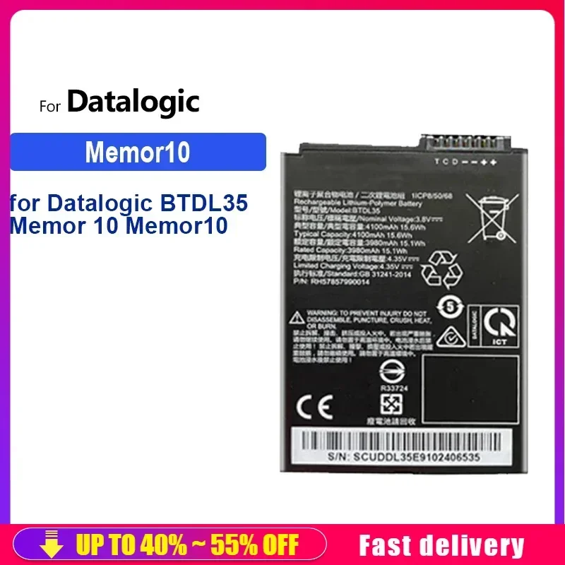 

Bateria 4100mAh Large Capacity Replacement Battery For Datalogic BTDL35 Memor 10 memor10