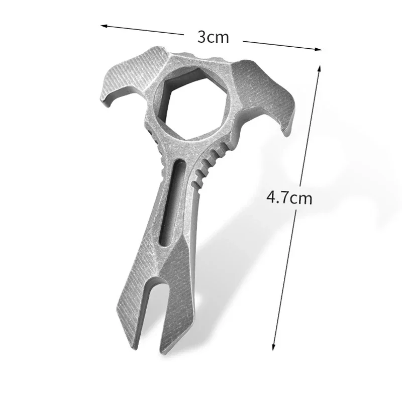 Titanium Alloy EDC Small Portable Crowbar Tool Outdoor Multifunctional Camping Keychain Bottle Opener Tool