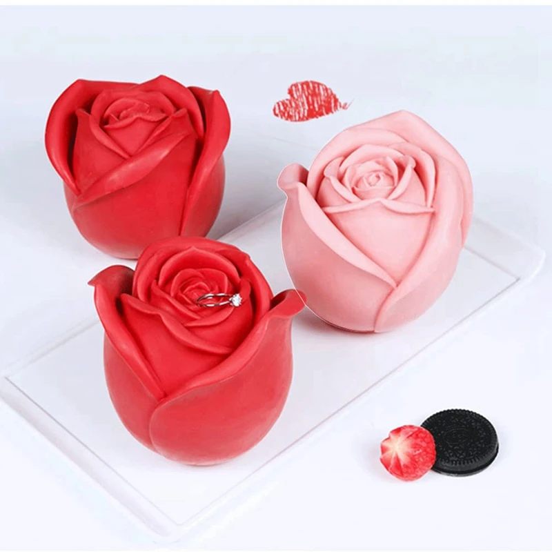 2 Pcs Bloom Flower Shape Silicone Mold, Chocolate Cake Soap Candy Pastry Candle Dessert Mousse Silicone Mold