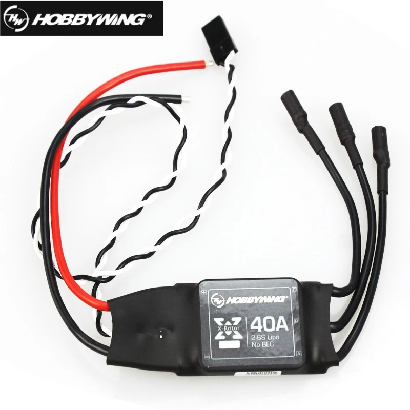 Hobbywing xrotor 40a sem escova esc 2-6s fio longo 40a controlador de velocidade eletrônico para rc fpv avião uav drone quadcopter peças