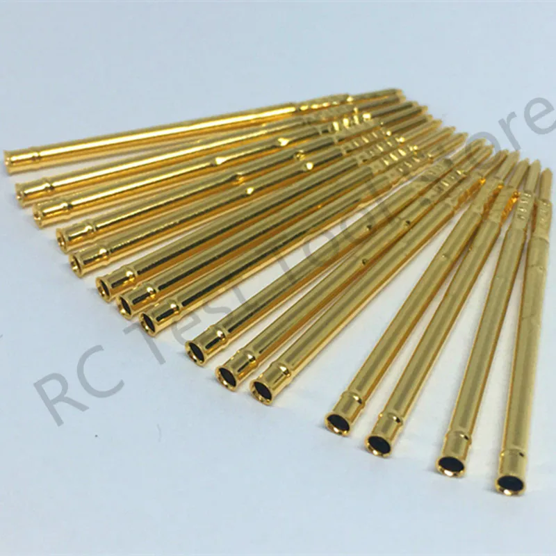 100PCS/Pack Test Probe Receptacle R100-1T Brass Tube Spring Test Probe for Electrical Length 35.3mm Needle Dia 1.67mm Test Tool
