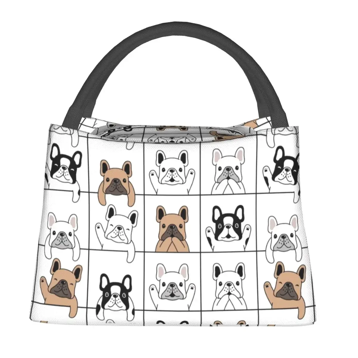 

Funny Dog Lunch Bag French Bulldog Puppy Cartoon Office Lunch Box For Child Cute Print Tote Food Bags Oxford Cooler Bag