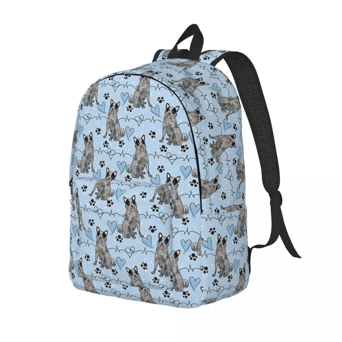 

LOVE Blue Heeler Australian Cattle Dog Backpack Daypack Large Capacity Children BookBag School Bag Shoulder Bags for Boys Girls