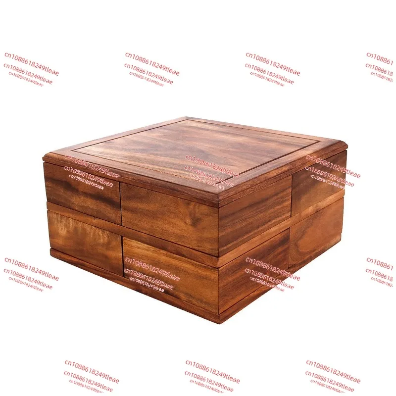 الجوز لوبان آلية دوارة صندوق تخزين الشاي مجموعة مجوهرات سوار Wenwan تخزين الجوز