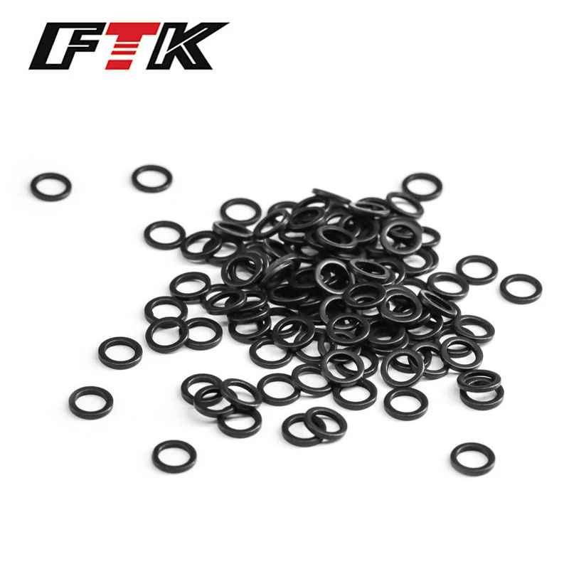 OUZEY 100Pcs Carp Fishing Round Connector Rig Ring Stainless Steel Quick Change Matt Black O rings Fishing Tackle Accessories