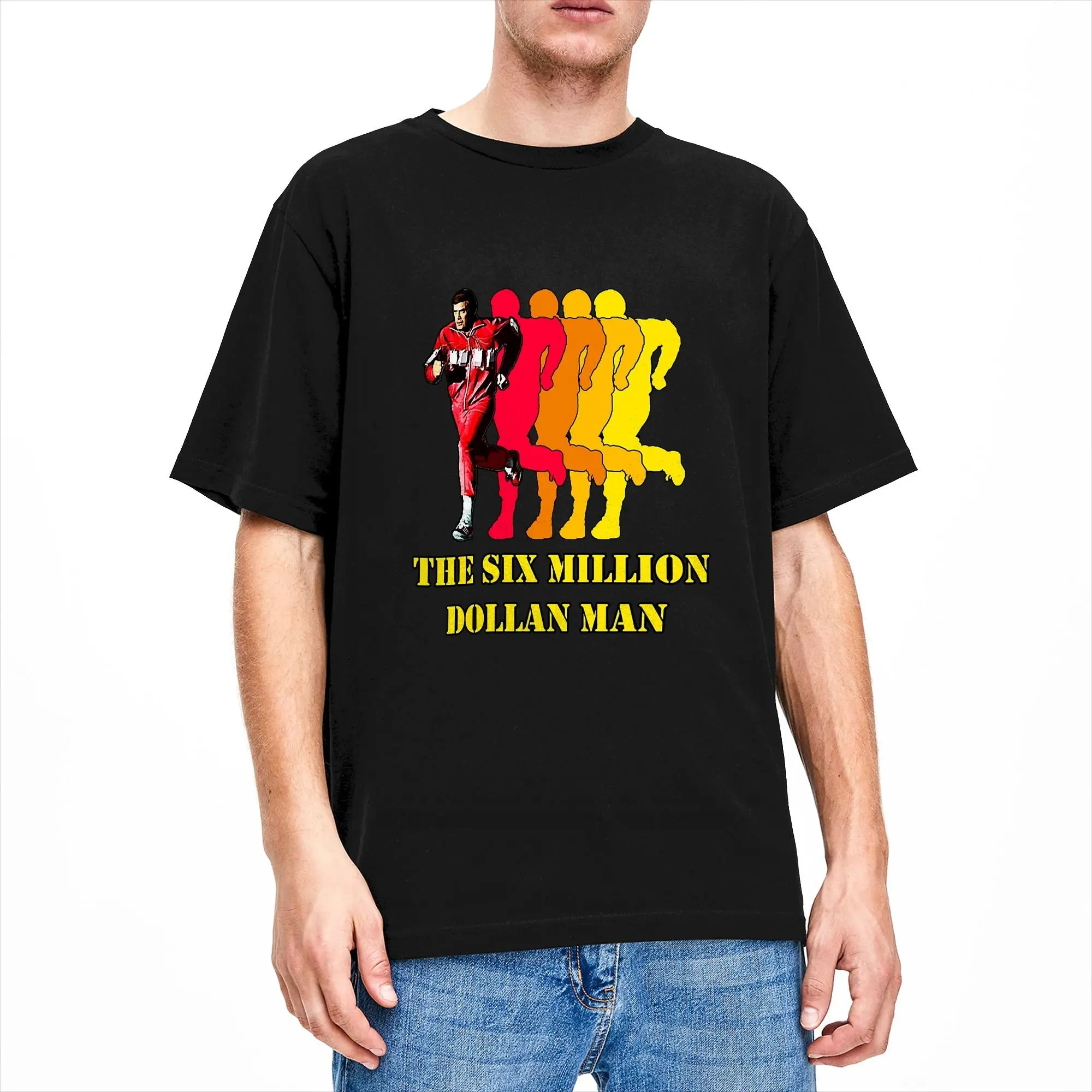 Six Million Dollar Man Tv T-Shirt Summer  Pure Cotton T-Shirts For Men's Trending Casual Tee Shirt Short-Sleeve Vintage Tees