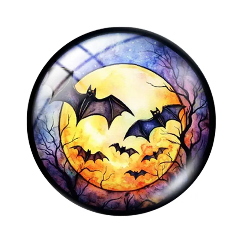 Moonlit Nights Stained Glass  10pcs 12mm/18mm/20mm/25mm Round photo glass cabochon demo flat back Making findings