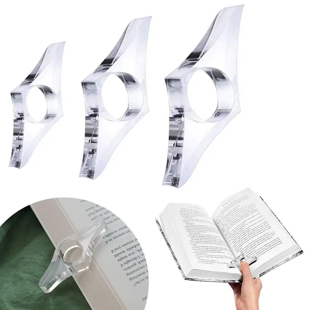 3PCSMulti-function Acrylic Thumb Book Support Book Page Holder Convenient Bookmark School Office Supplies Book Thumb Holder