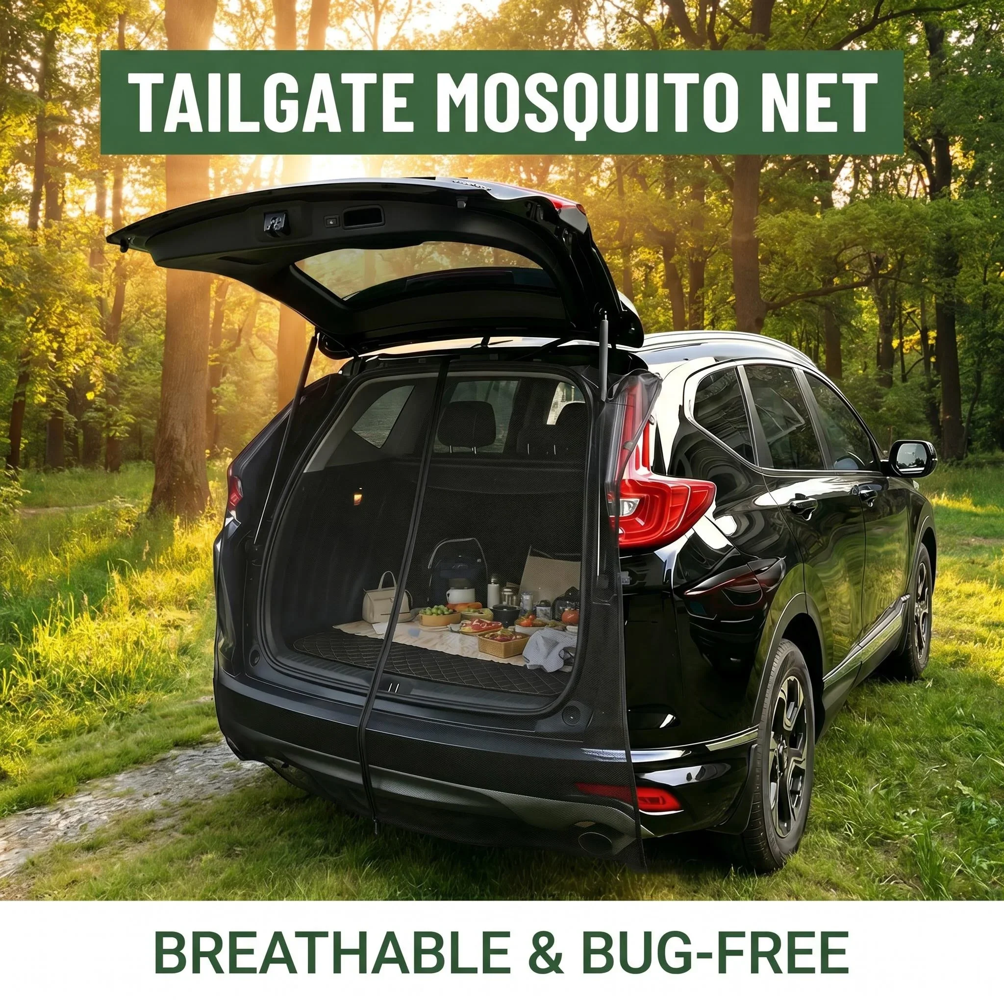 Auto-Heckklappe Moskitonetz SUV Kofferraum Anti-Insekten-Netz Hochdichtes Atmungsaktives Camping-Picknick Auto-Hecktür-Netz
