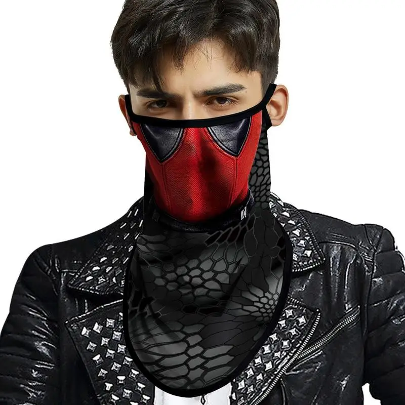 Motorcycle Face Headgear Summer Breathable Sunshade Face Cover Hanging Ear Triangle Cycling Face Mask Men Funny Scarf Neck Cover