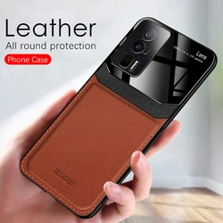 Pocof5pro 5G Case Acrylic Splice Leather Soft Frame Back Cover For Xiaomi Poco F5 F 5 Pro 5G Shockproof Coque Poko Little F5Pro