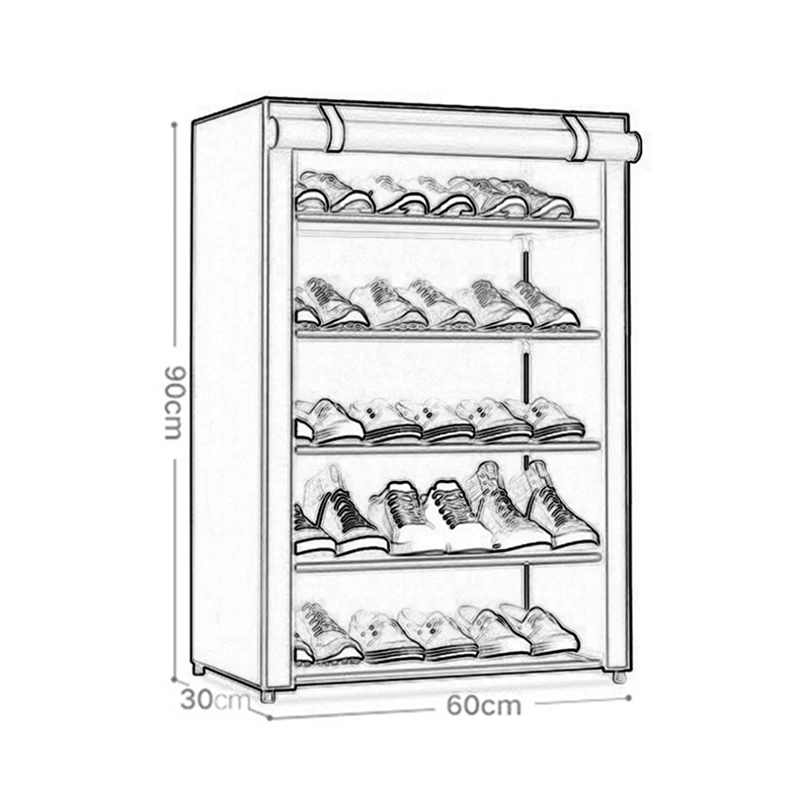 Non woven Shoe Cabinet Easy Assembly 3 4 5 Tiers Living Room Shoes Storage Furniture Space Saving Shoe Rack Organizer for Home