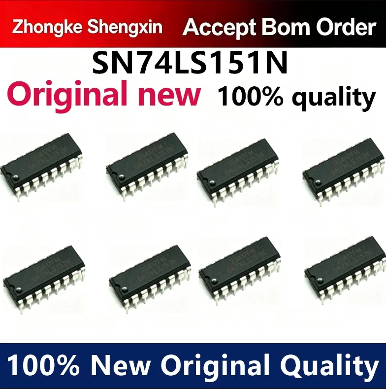 （5pcs-100pcs）New original imported SN74LS151N 74LS151 DIP-16 direct insertion with 8 options and 1 data selector