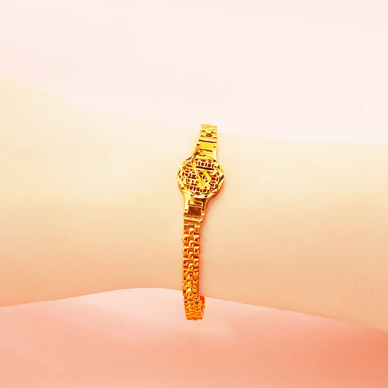Pure18K Gold Color Watch Chain Bracelet for Women Girlfriend Engagement Birthday Valentine's Day Gold Bangle Jewelry Gifts