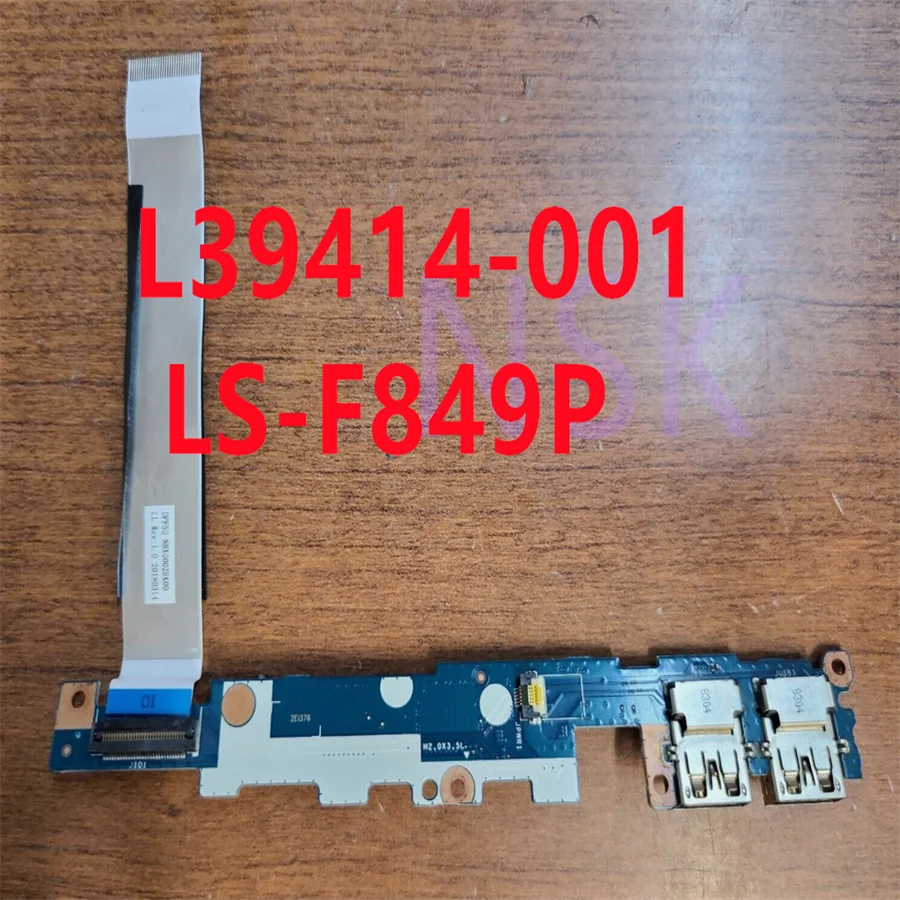 L20336-001 de LS-F841P Original, L39414-001 para HP Pavilion Gaming 15-CX Series, puerto USB, E/S, placa genuina