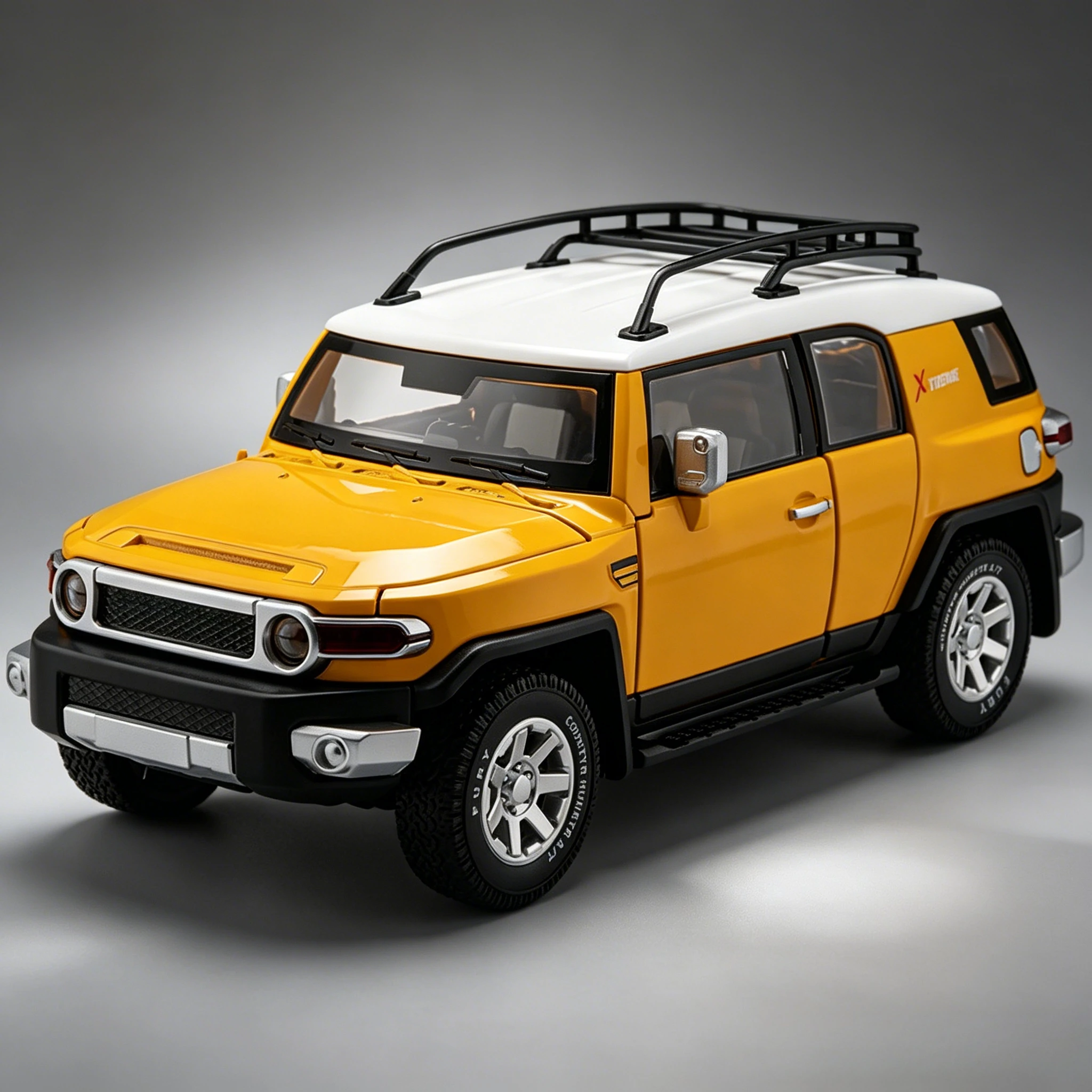 

1:24 cruiser FJ Colooze cross country Off Road vehicle alloy model SUV simulated sound light Kid Birthday Gift