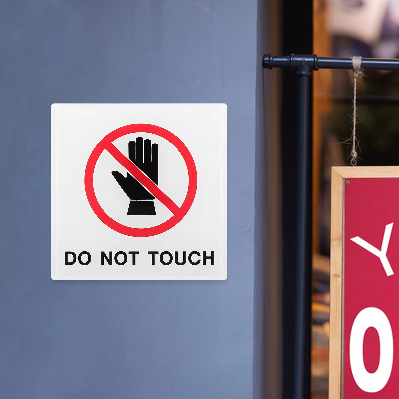 No Touching Signs Adhesive Warning Label Do Not Nail Stickers Decal Reflective Gem Labels