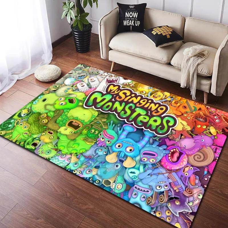 

MINISO 3D Cartoon My Singing Monsters Game Printed Carpet Home Living Room Bedroom Decoration Yoga Mat Anti slip Gift Carpet