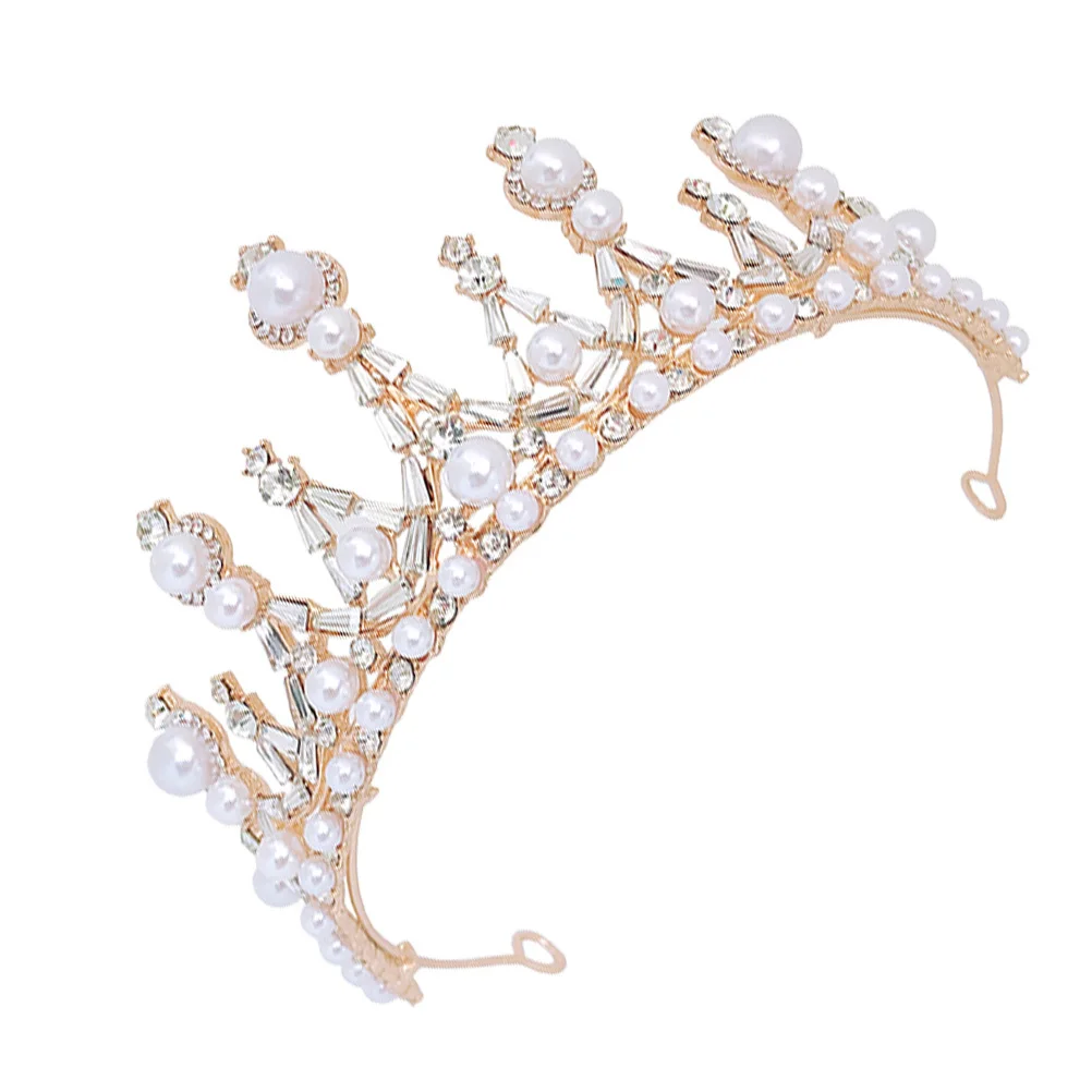 

1Pcs Elegant Pearl Bridal Crown Baroque Wedding Headdress Bride Hairwear Party Headpiece Bridal Crown Baroque Wedding Headdress