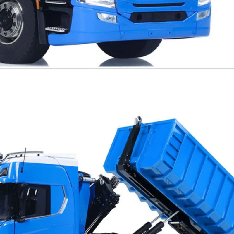 Camión Volquete RC 10x10 1/14 con Grúa Hidráulica, Chasis Metálico 770S RTR, Camión Volquete Completo con Luces, Sonido, Pintado y Ensamblado, Modelo de Juguete RC