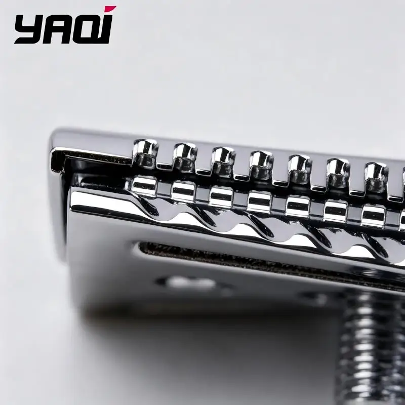 Fine Teeth Safety Razor Head YAQI Chrome Metal Double Edge Shaver Replacement Component Manual Shaving Spare Accessory for Men