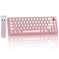 Womier Pink Keyboard V-K66 PRO QMK Mechanical Gaming Keyboard Knob Strap Gasket Mounted Wired LED Backlit Hot-Swap Keyboard