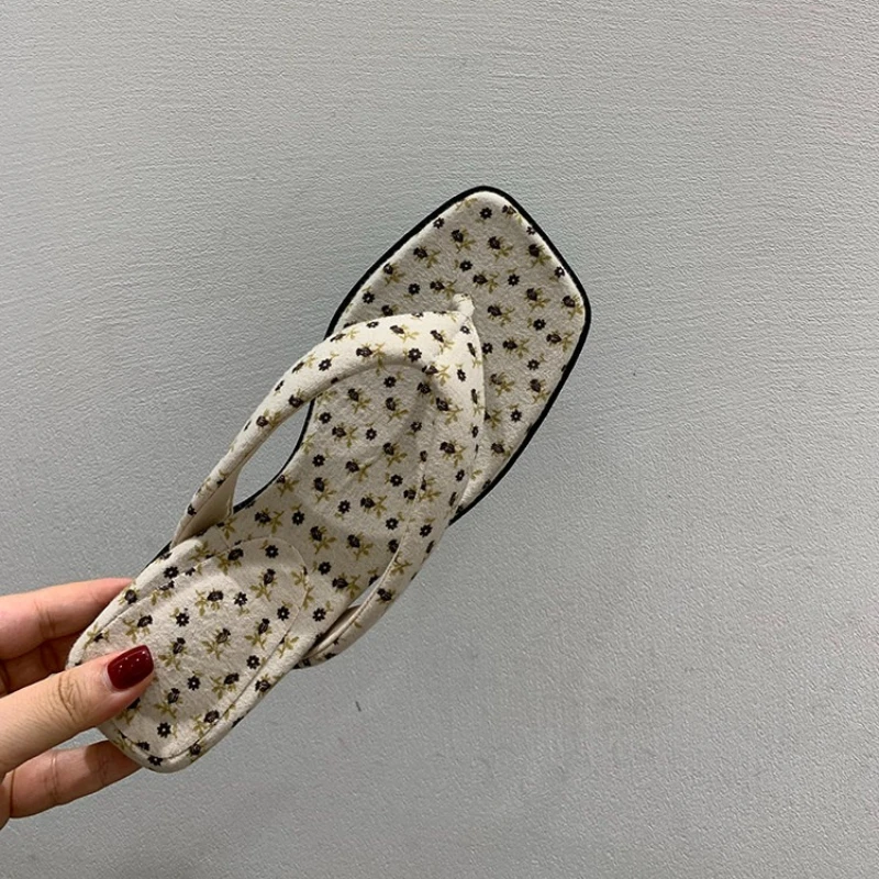 Summer Wedges Heel Floral Flip Flop Women Fashion Thick Bottom Clip Toe Slippers Outdoor Comfort Beach Vacation Slides Shoes view 6