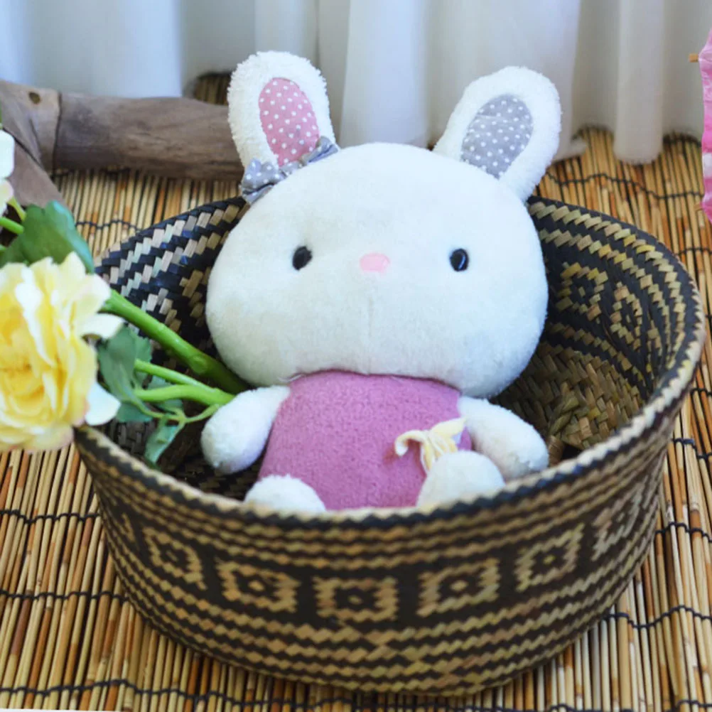 

Stylish Large Storage Basket Hand Woven Straw Laundry Organizer Room Basket Cloth Storage For Books Clothing Playroom Bedroom