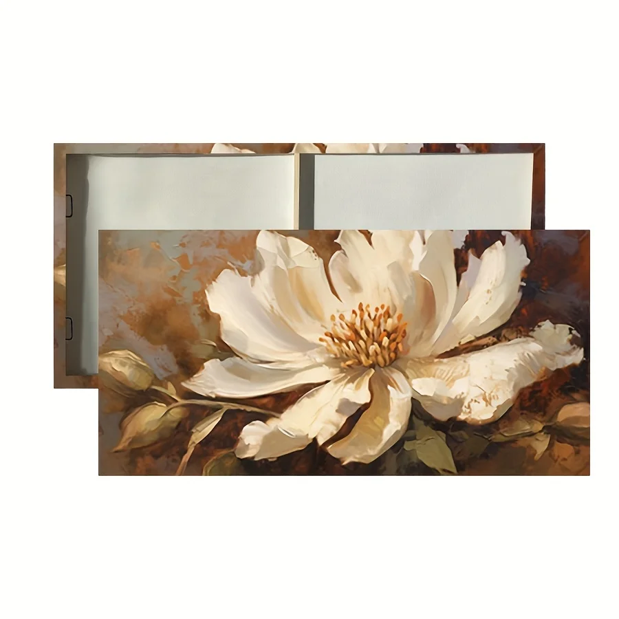 Canvas Wrapped Poster Frame Art Flower Painting Birthday Gift Bedroom Office Living Room Wall Decoration Home Dorm Decoration