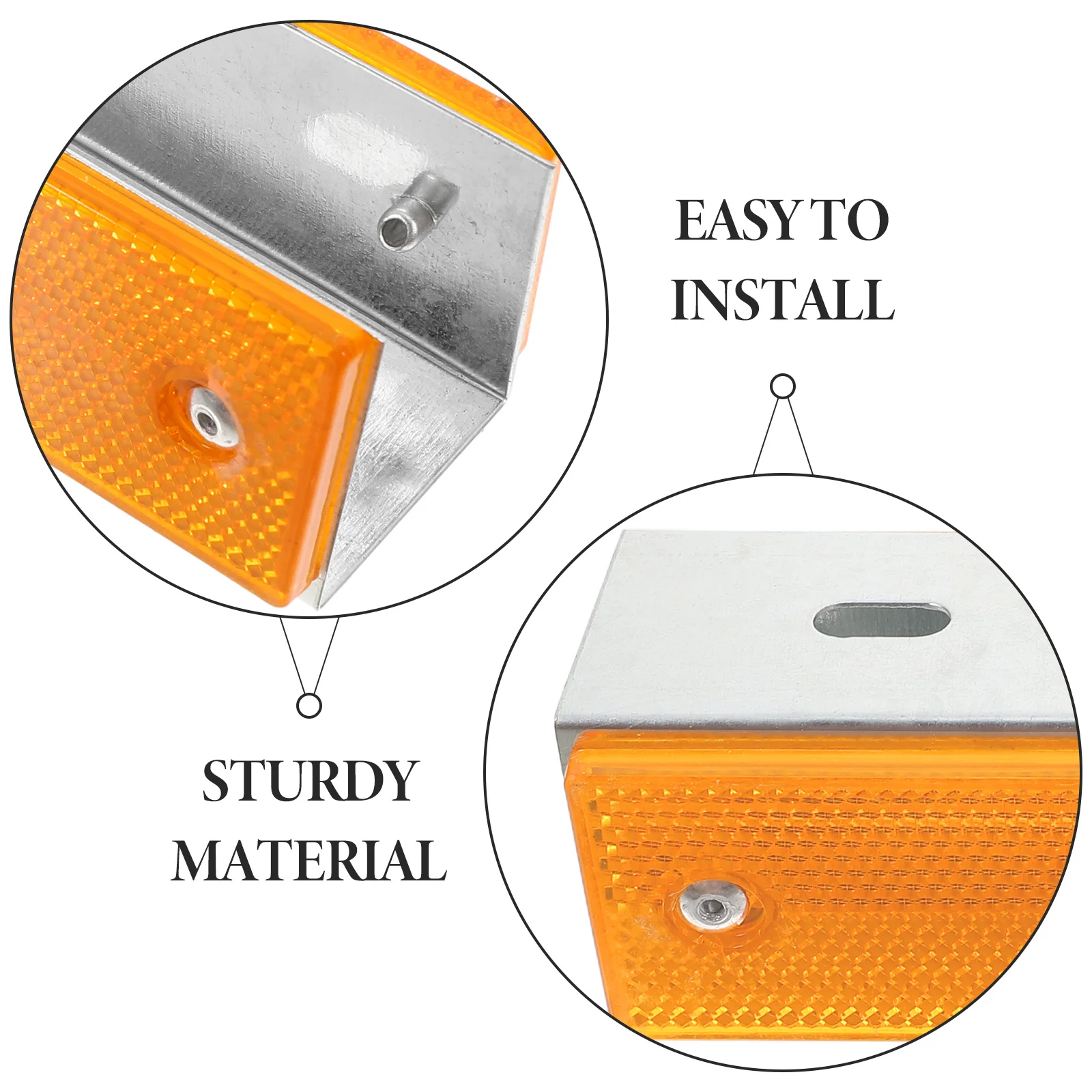 2Pcs Reflective Road Safety Marker Rectangular Shape with Mounting Holes for Easy Installation on Driveway Tunnel Sidewalk