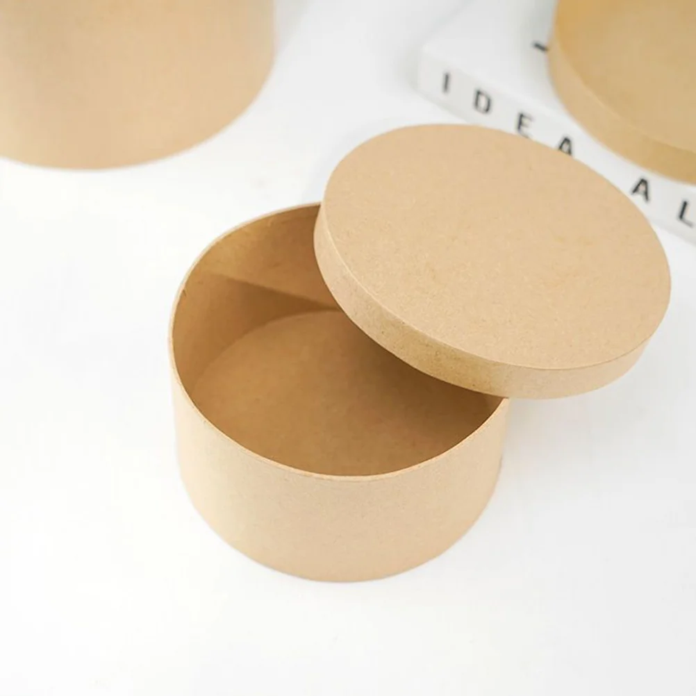 Christmas Boxes DIY Kraft Paper Dessert Containers With Lids Gift Holder Light Brown Wrapping For Gifts Man