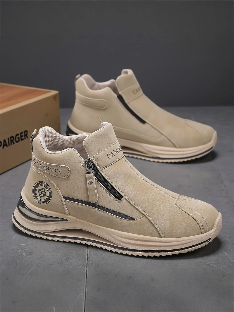 

Men's High Top Shoes for Construction Work Waterproof Non-Slip Outdoor Climbing Shoes Casual Fashionable Leather Work Boots